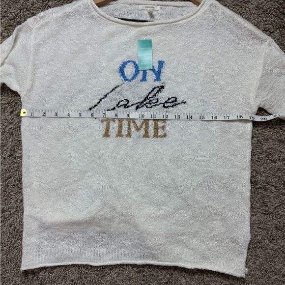 Maurices On Lake Time Cream & Blue Sweater - Picture 3 of 7